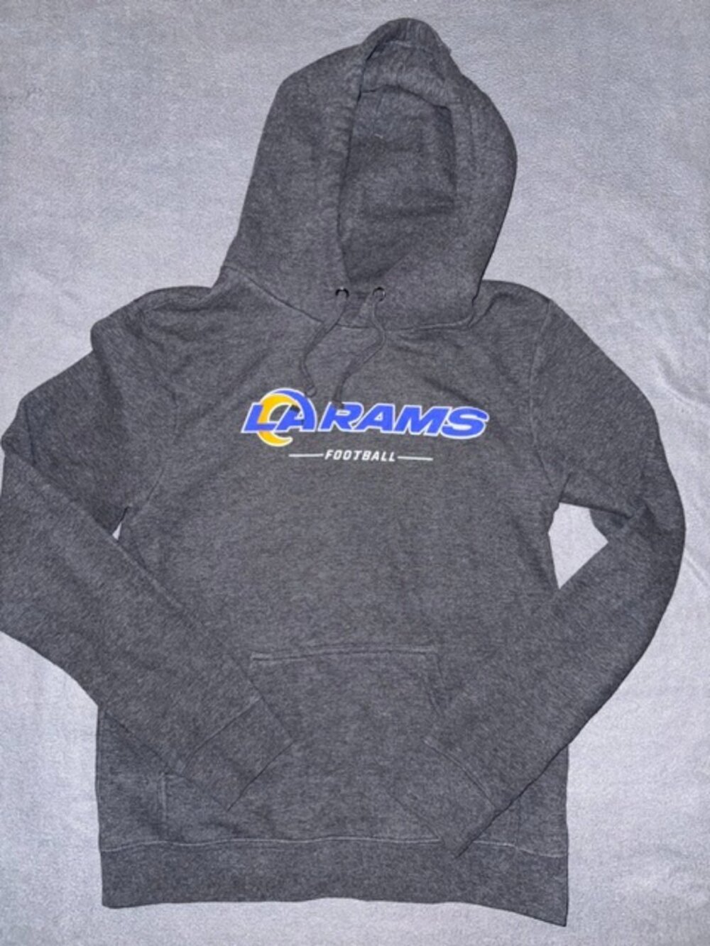 Fanatics Mens Gray LA Rams Hoodie Sweatshirt NFL Size Small